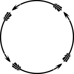 Fototapeta premium Hunting arrows round or circle png illustration