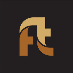 FT Letter gold logo vector image
