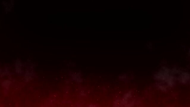 Fire sparks. Red smoke. Rising glow sparks. Slow motion. Black Background. Loop. 23,98 fps