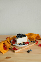 Delicious pastries with blueberries on a plate
