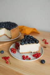 Delicious pastries with blueberries on a plate