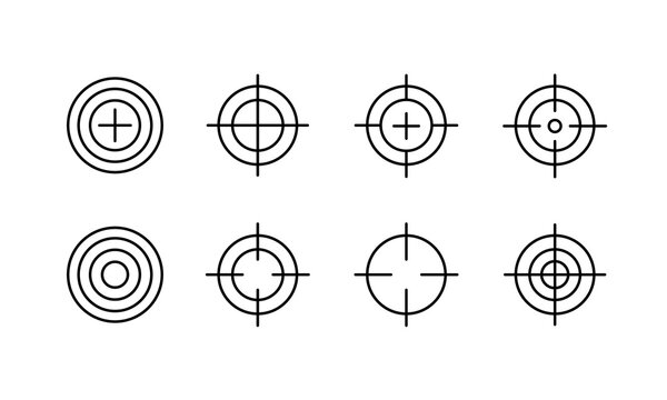 Target icon set. Set of goals. Target goal icon target focus arrow marketing aim. Vector illustration