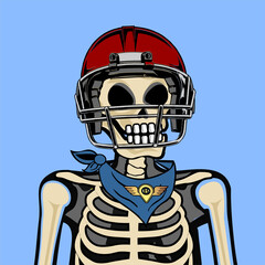 Skull Art, action figure of Skull with different fashion property used possed on colorfull background  