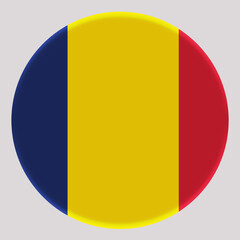Fototapeta premium 3D Flag of Chad on a avatar circle background.