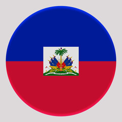 3D Flag of Haiti on a avatar circle background.