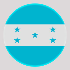 3D Flag of Honduras on a avatar circle background. It is a flag that was introduced in 2022.