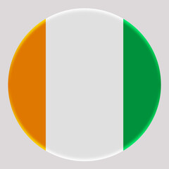 3D Flag of Ivory Coast on a avatar circle background.