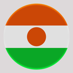 3D Flag of Niger on a avatar circle background.
