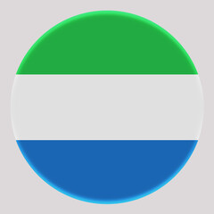 3D Flag of Sierra Leone on a avatar circle background.