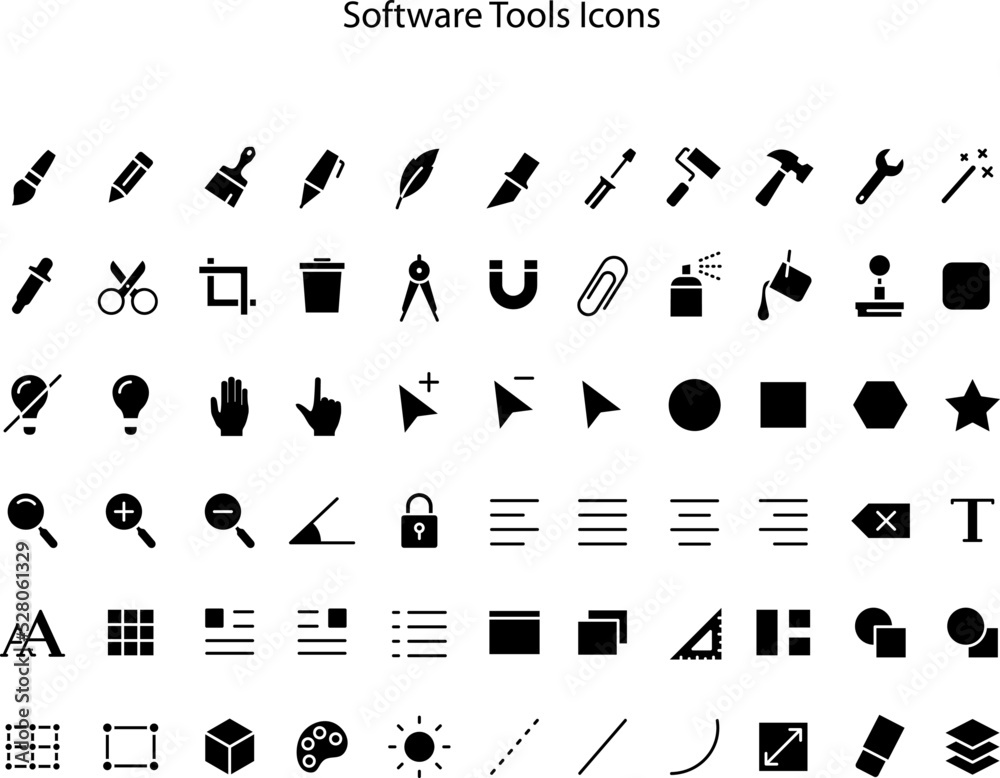 Poster design software tools icon isolated on white background from web design collection. design tools ico