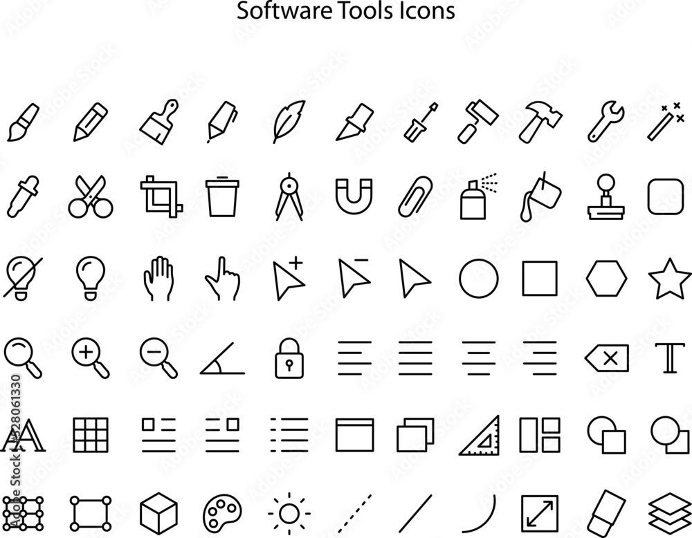 Poster design software tools icon isolated on white background from web design collection. design tools ico