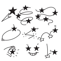 hand drawn doodle star related illustration vector