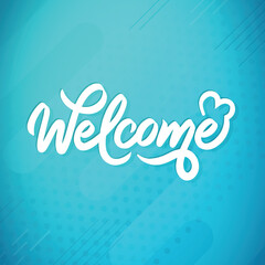 Welcome lettering with abstract background