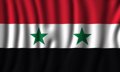 Waving Syria Flag in beautiful 3d Illustration