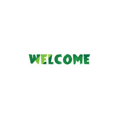 Welcome lettering on white background 02