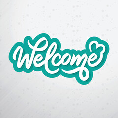 Welcome lettering with attractive abstract background