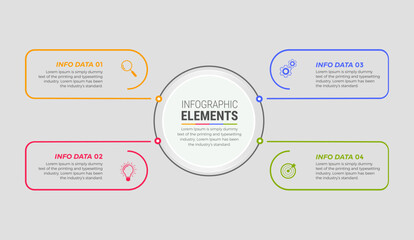 Obraz premium Business infographic template design icons 4 options or steps