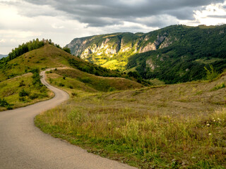 late afternoon summer landscape in dumesti, alba county. romania