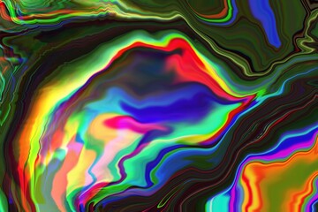 Surreal Dream in a Digital World Colorful and Databending Glitch