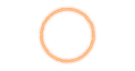 footage solar fire portal ring, circle on alpha channel and black background. Abstract yellow orange particle portal. rotation of the ring, the glow in a circle. Motion graphics. - obrazy, fototapety, plakaty