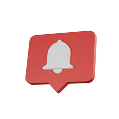 3D rendering notification icon on bubble. Digital sign with 3D illustration.