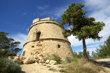 Fototapeta na wymiar Torre de Portinatx (s.XVIII).Portinatx.Ibiza.Islas Pitiusas.Baleares.España.