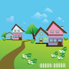 Naklejka premium isometric image of a private house set