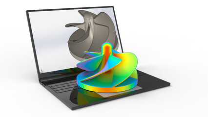 3D rendering - finite element analysis of a turbine