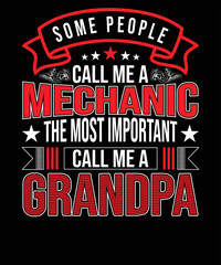Mechanic grandpa t-shirt design