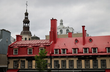 Obraz premium The characteristic houses of the city of Quebec