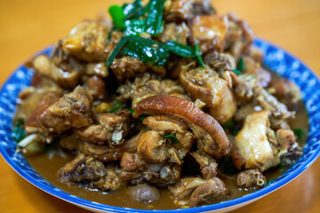 A delicious Chinese dish, braised rabbit meat