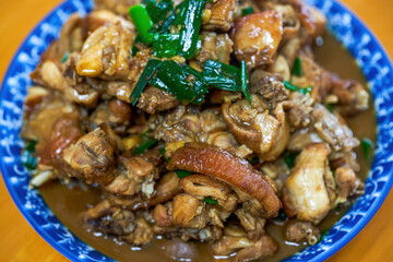 A delicious Chinese dish, braised rabbit meat