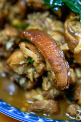 A delicious Chinese dish, braised rabbit meat