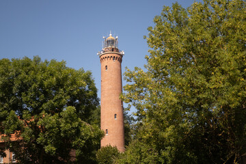 Gąski POland august 2022 lighthouse in Gąski by the Baltic sea  in Poland  © magdagalkiewicz