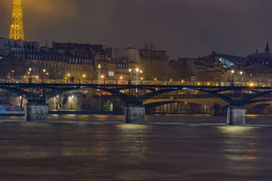mask bridge over the river siene paris