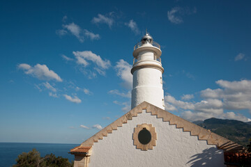 Faro des Cap Gros.Puerto de Sollér.Sierra de Tramuntana.Mallorca.Islas Baleares. Spain.