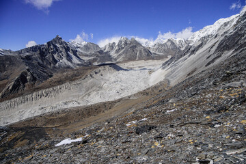 Fototapeta na wymiar Chhukhung.glaciar Lhotse.Sagarmatha National Park, Khumbu Himal, Nepal, Asia.