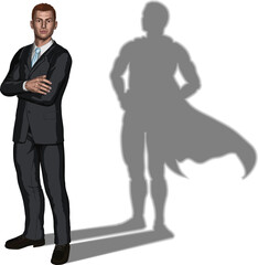 Businessman superhero concept