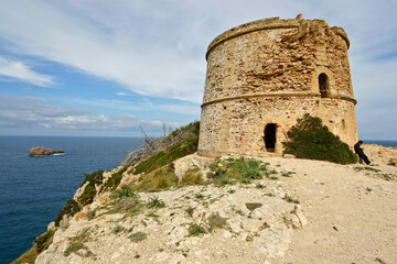 Fototapeta na wymiar Torre de d'Aubarca, año 1751.Península de Llevant.Arta.Mallorca.Islas Baleares. España.