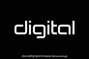 Fototapeta premium Unique modern digital display font vector