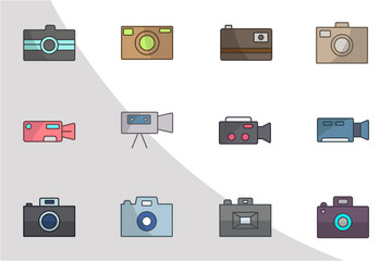Camera Icons Color, Camera Svg, Cameras Bundle, Icon Bundle, Printable Svg, cameras, Instant Camera, Svg Cut File,