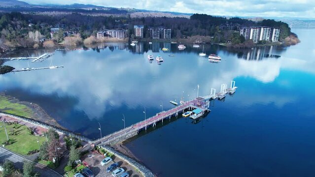 Pucon Chile. Chilean Patagonia. Famous countryside city of Pucon at South of Chile. Travel destination. Vacation travel. Pucon Chile at Chilean Patagonia. 