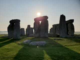 Stonehenge rocks outside sunrise mornings