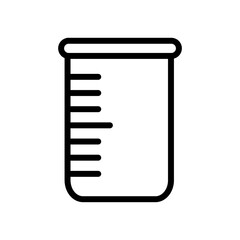 beaker line icon, simple scientific lab ware flat design vector pictogram