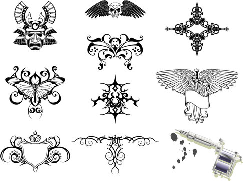 Tattoo flash design elements