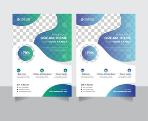 Dream home business flyer leaflet poster banner in A4 size template design vector design