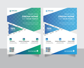 Dream home business flyer leaflet poster banner in A4 size template design vector design