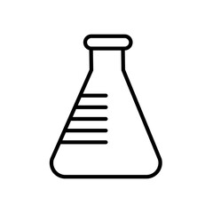 Erlenmeyer flask. Conical glass vessel - vector icon