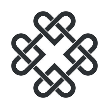 Celtic knot amulet for love. seamless decorative element. Heart knot talisman. Vector illustration 