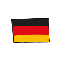 Oktoberfest 2022 - Beer Festival. Hand-drawn Doodle German flag on a white background. German Traditional holiday.